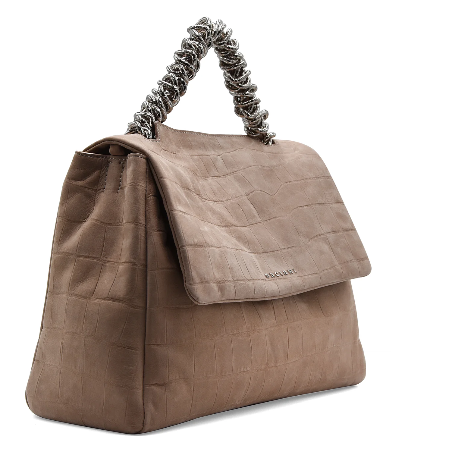 Borsa Orciani Sveva Twilight Midi Biscotto Nabuk Stampa Cocco - Image 2