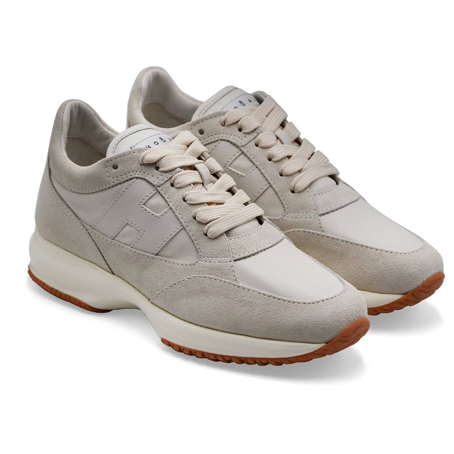 Sneakers Hogan Interactive Donna Design Rivisto In Pelle Avorio - Image 2