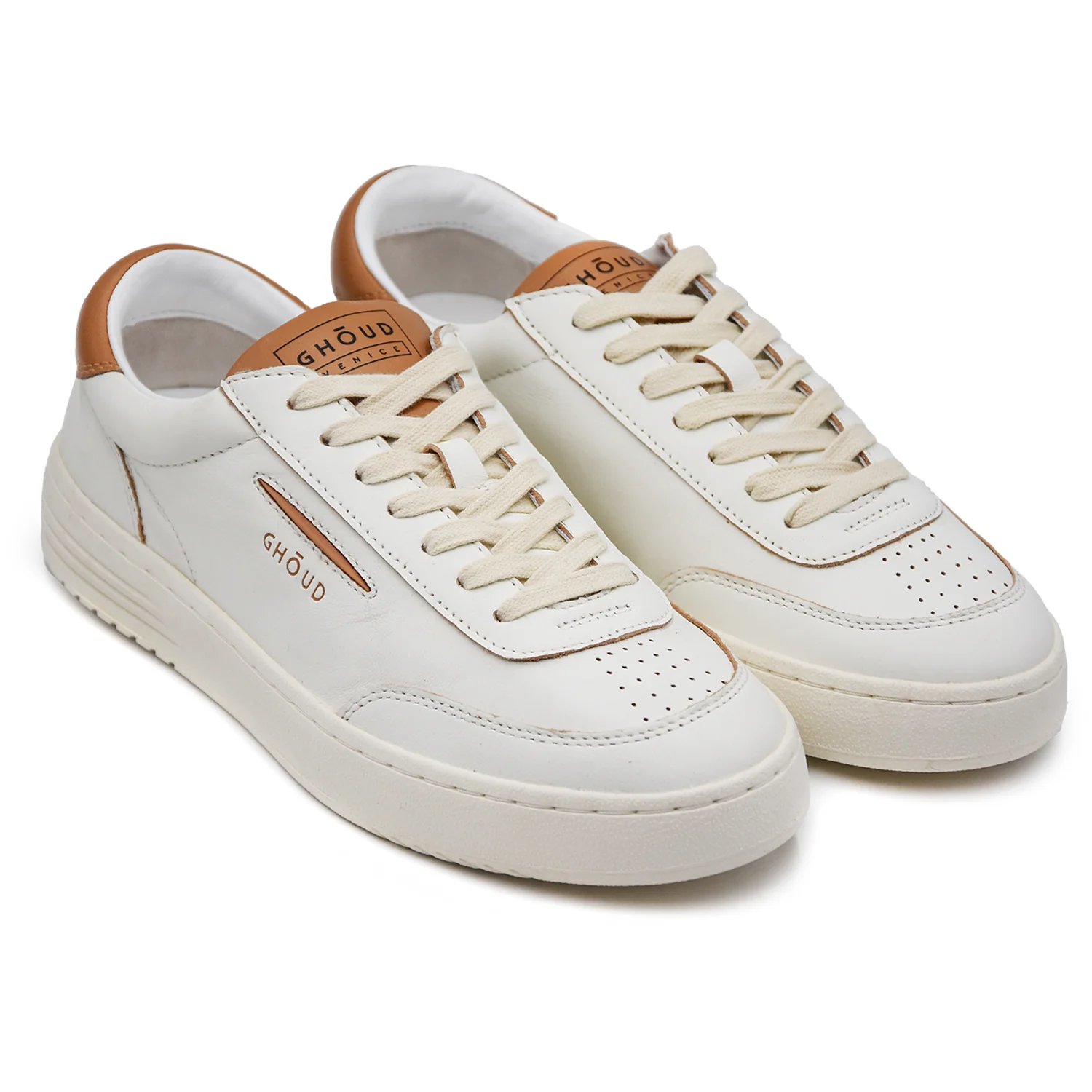 Sneakers Uomo Bianco Ghoud Lido Con Iconico Logo Laterale Beige - Image 2