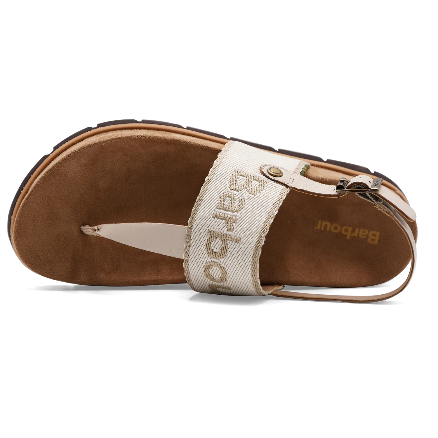 Barbour Sandali Donna LUMLEY Tessuto Bianco Con Logo Centrale - Image 3