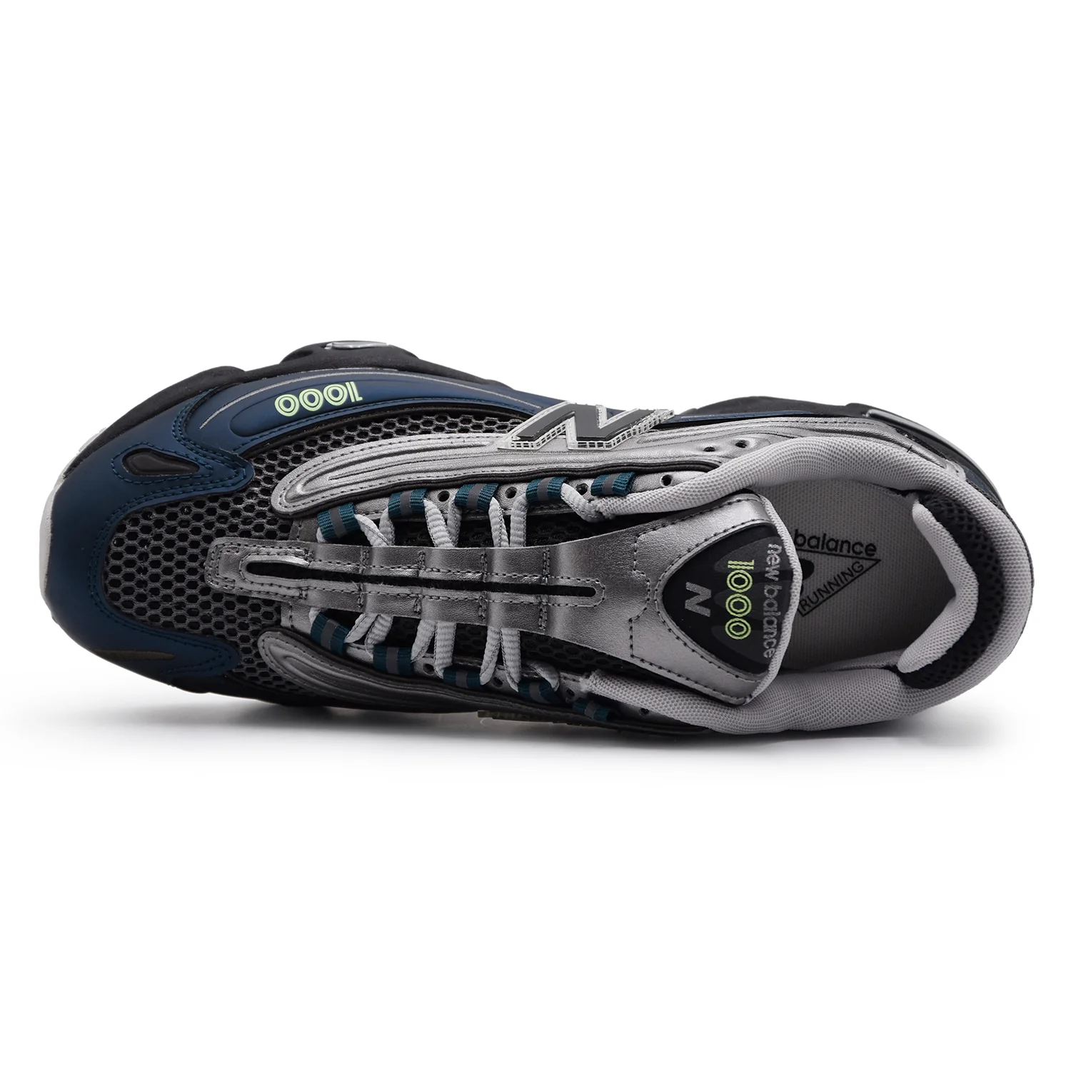 Sneakers New Balance 1000 Uomo Blu Argento Dettagli Ricamati - Image 5