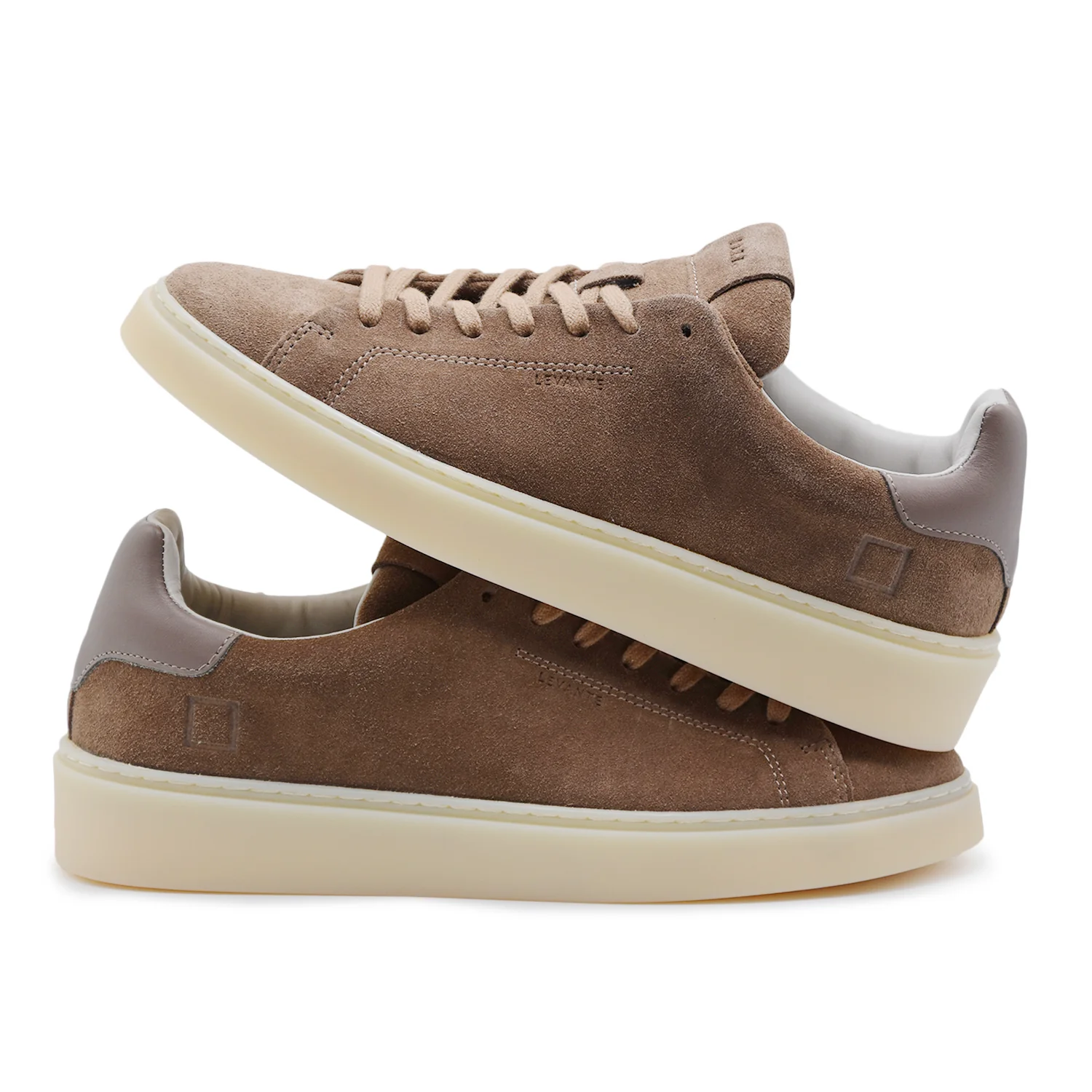 Sneakers D.A.T.E. Levante Uomo Suede Taupe Con Suola Rialzata - Image 5