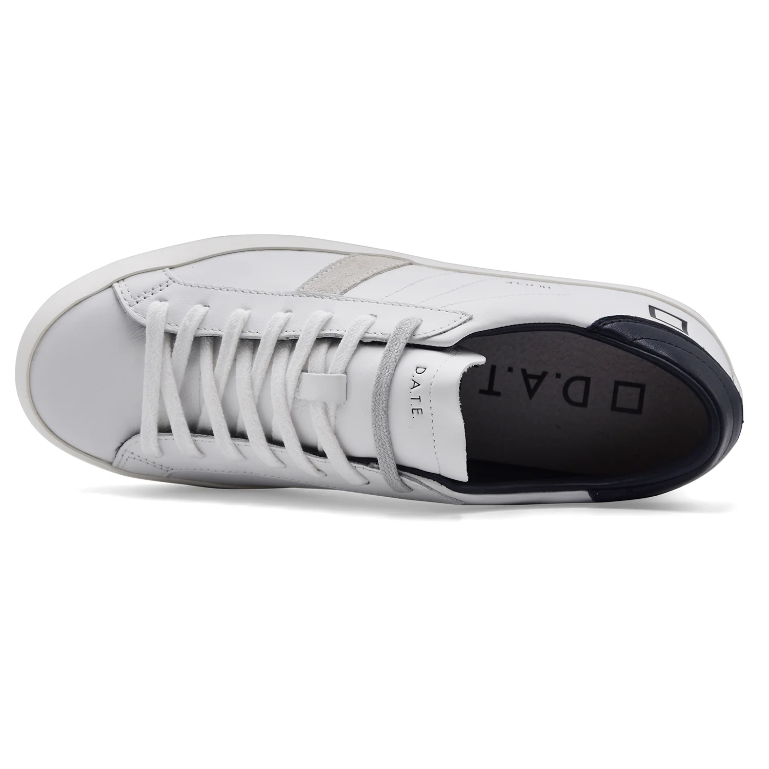 Sneakers D.A.T.E. Hill Low Uomo Bianco Talloncino Posteriore Blu - Image 3