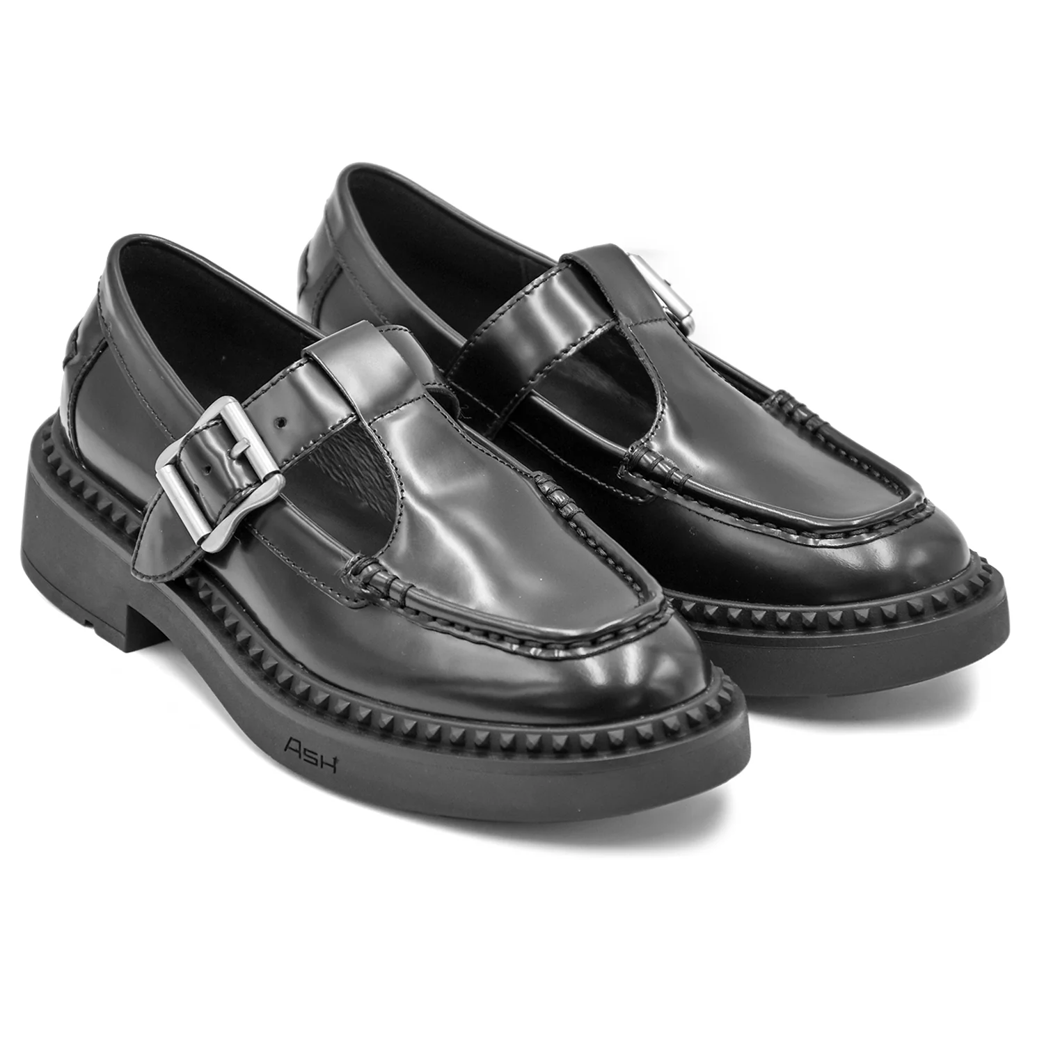Mocassini T-Strap Ash Mason Nero Un RetroÌ Davvero Alla Moda Donna - Image 2