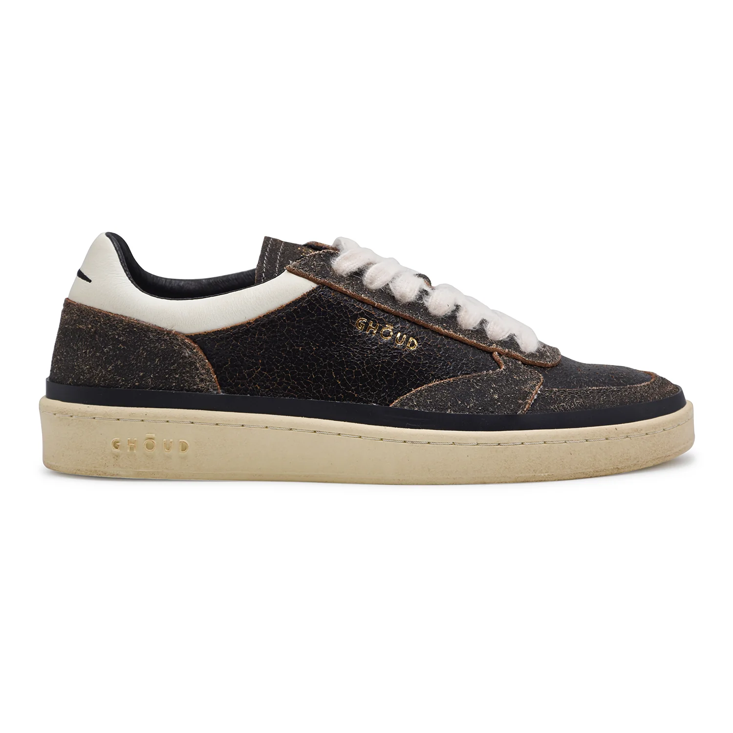Sneakers Ghoud Uomo PBLM KP01 Vera Pelle Marrone Effetto Vintage
