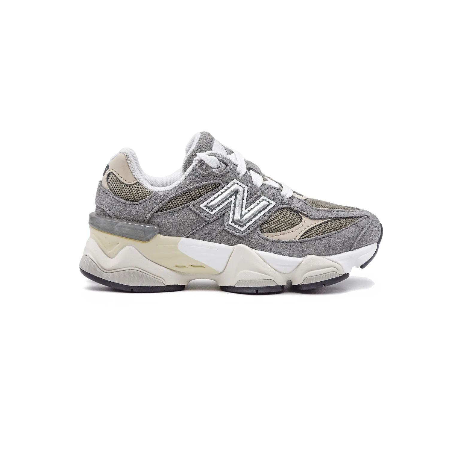 New Balance 9060 Grigio Bambino Sneakers Suola Motivo A Rombi