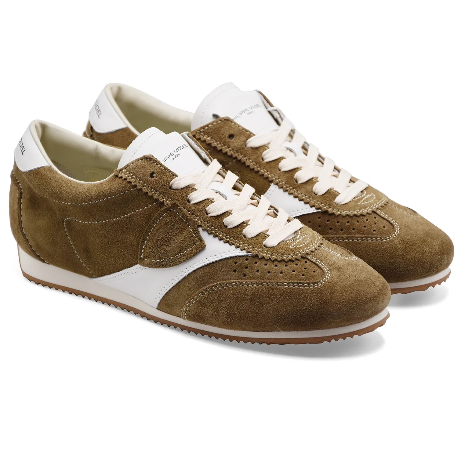 Sneakers Philippe Model Uomo PLANCHE LOW In Camoscio Militare - Image 2