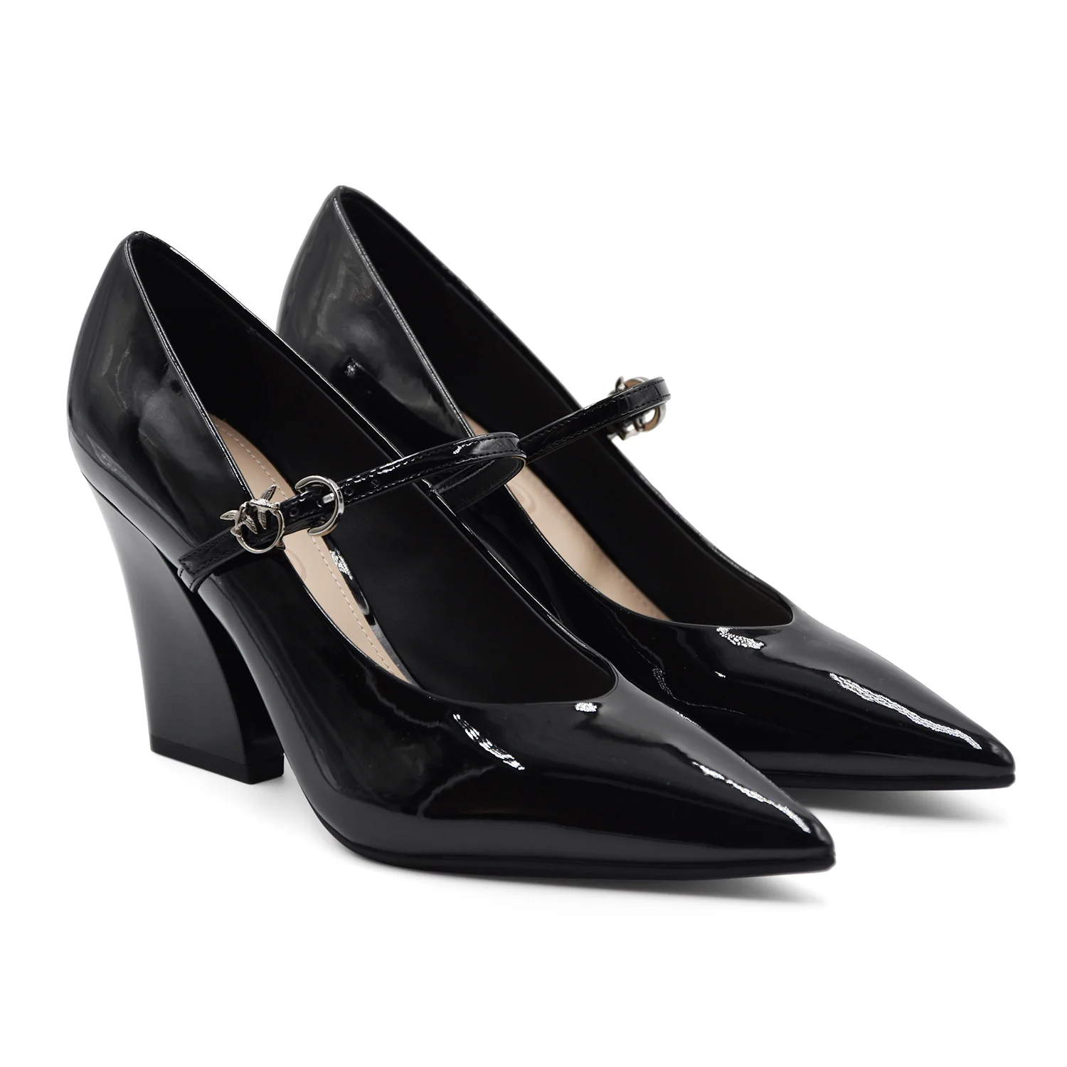 Décolleté Mary Jane Pinko Donna Viola 01 Patent Nero Con Fibbia - Image 2