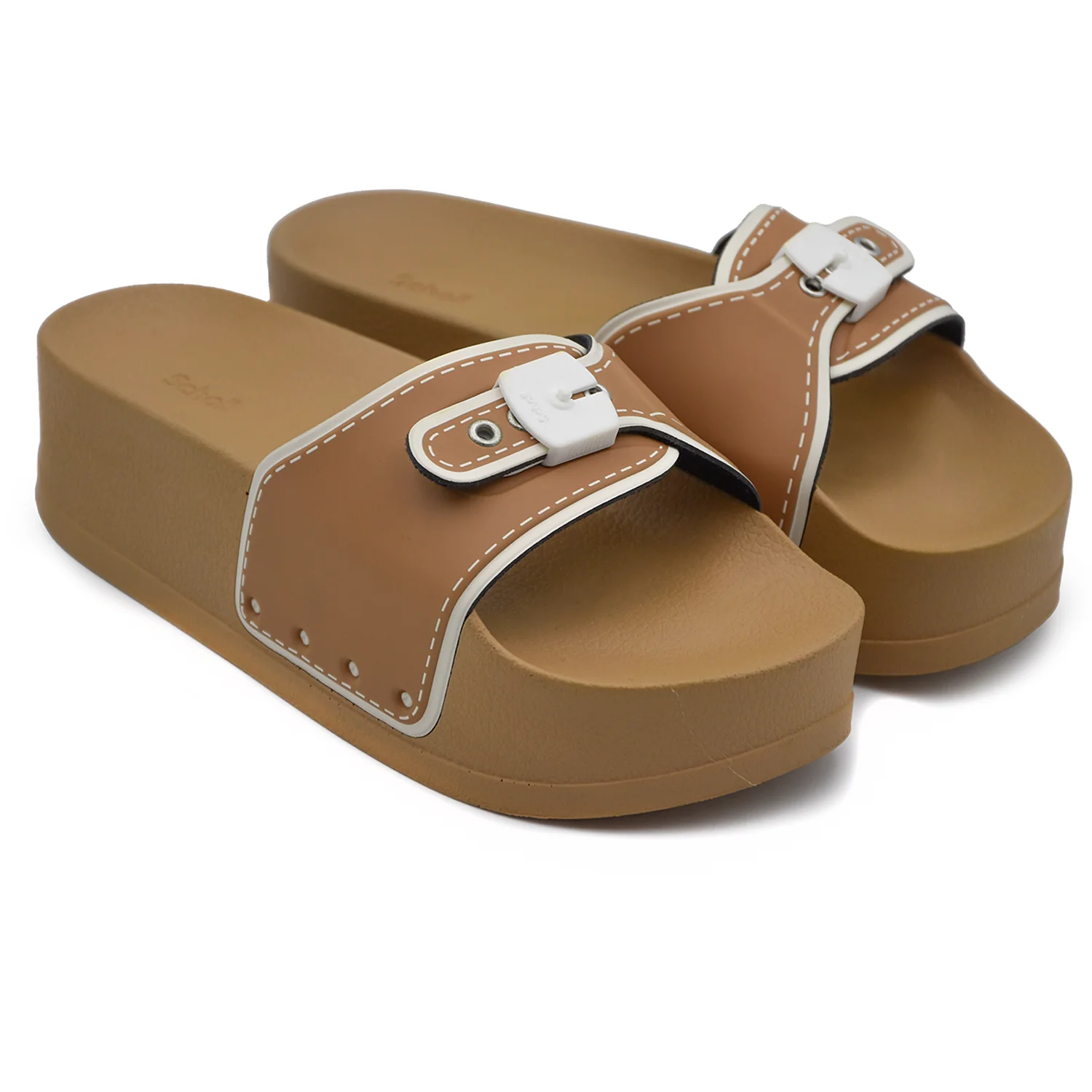 Sandali Donna Scholl Beige PESCURA MOON WEDGE Leggeri E Comodi - Image 2