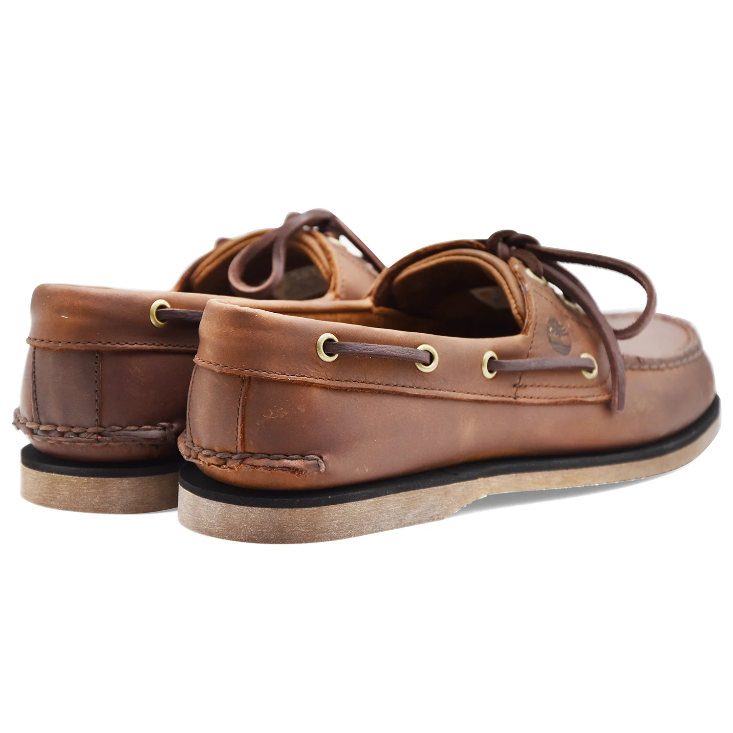 Timberland Scarpe Da Barca Uomo Pelle Marrone Laccio In Cuoio - Image 5