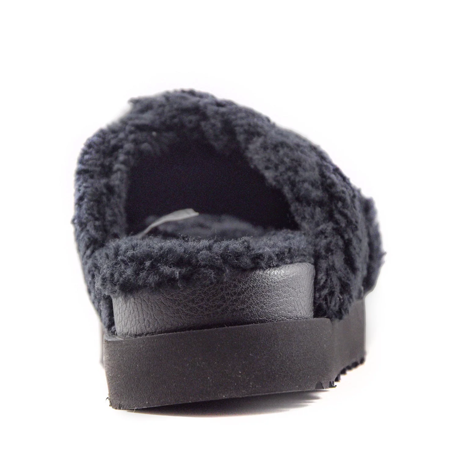 Ugg Sandali Donna Fuzz Sugar Cross Slide Nero In Montone Riccio - Image 4