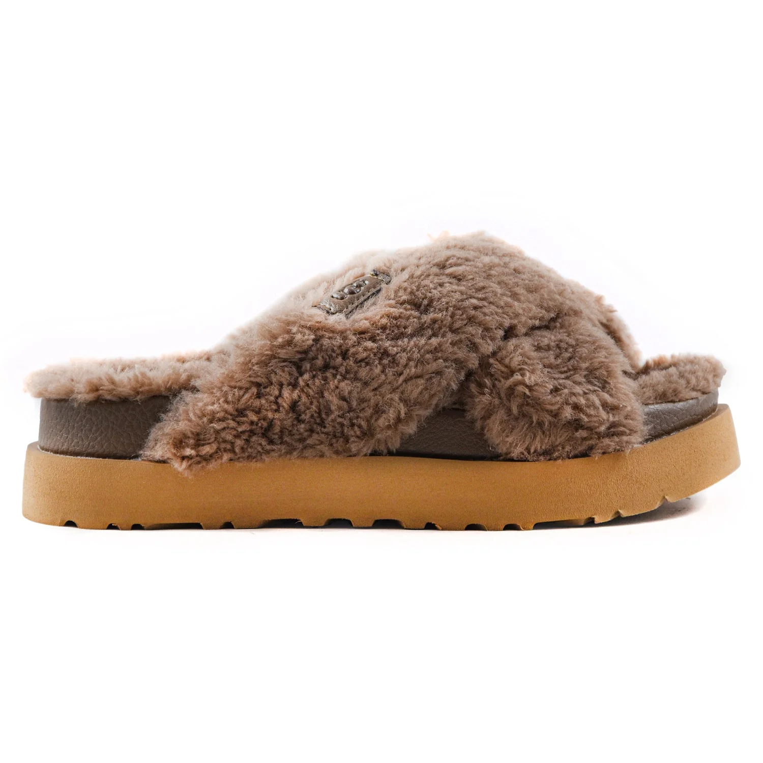 Ugg Donna Sandali Fuzz Grigio A Fasce Incrociate E Suola In EVA