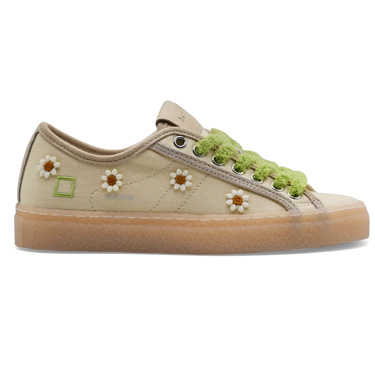 Sneakers D.A.T.E. Donna Tender Dream Yellow Ricami Margherita