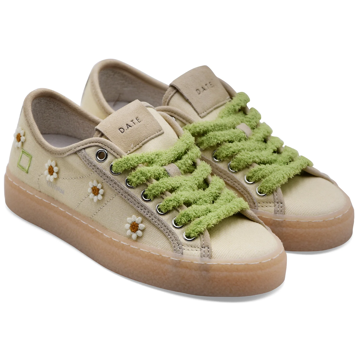Sneakers D.A.T.E. Donna Tender Dream Yellow Ricami Margherita - Image 2